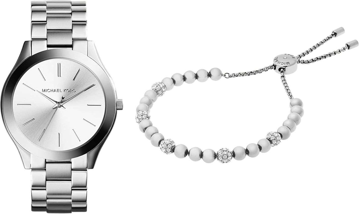 Michael Kors Slim Runway Women's Watch, Stainless Steel Bracelet Watch for Women