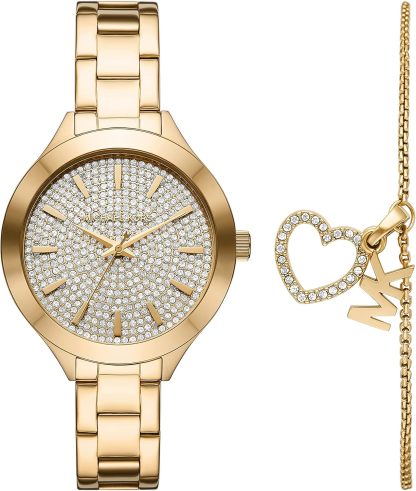 Michael Kors Slim Runway Women's Watch, Stainless Steel Bracelet Watch for Women
