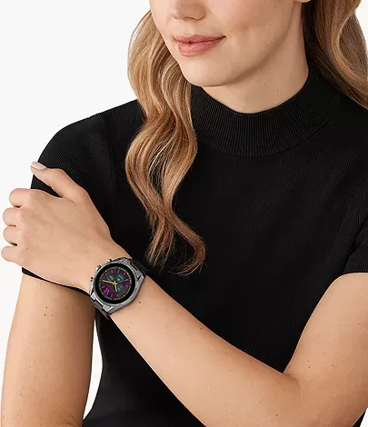 Michaethtl Kors Gen 6 Bradshaw Rose Gold-Tone Stainless Steel Smartwatch Black