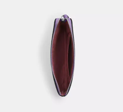 Corner Zip Wristlet In Signature Canvas Silver/Iris