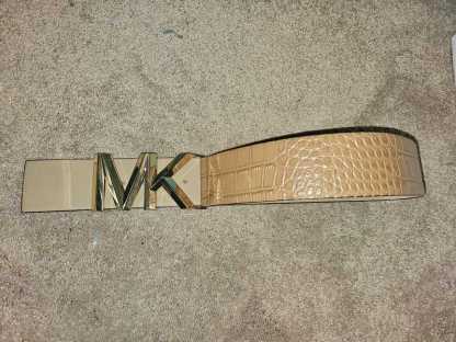 Logo Crocodile-Embossed Leather Waist Belt