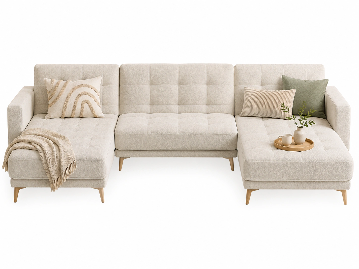 Sofa modular doble chaise beige-zenithfurni