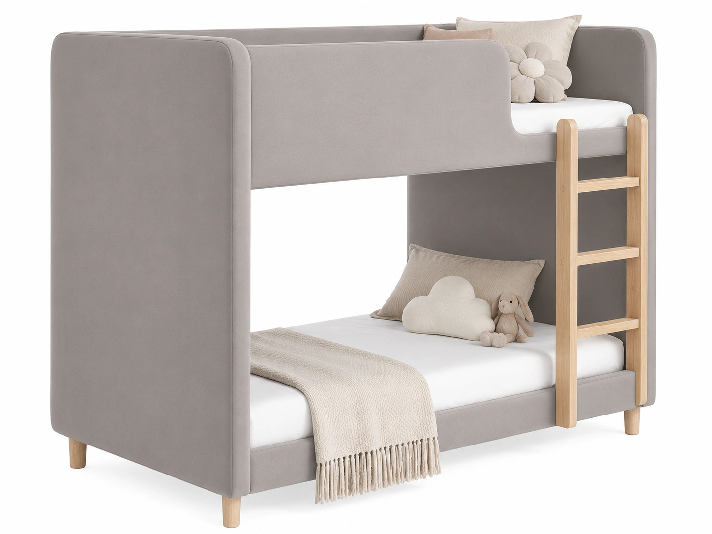Litera Infantil Acolchada Gris Suave-zenithfurni