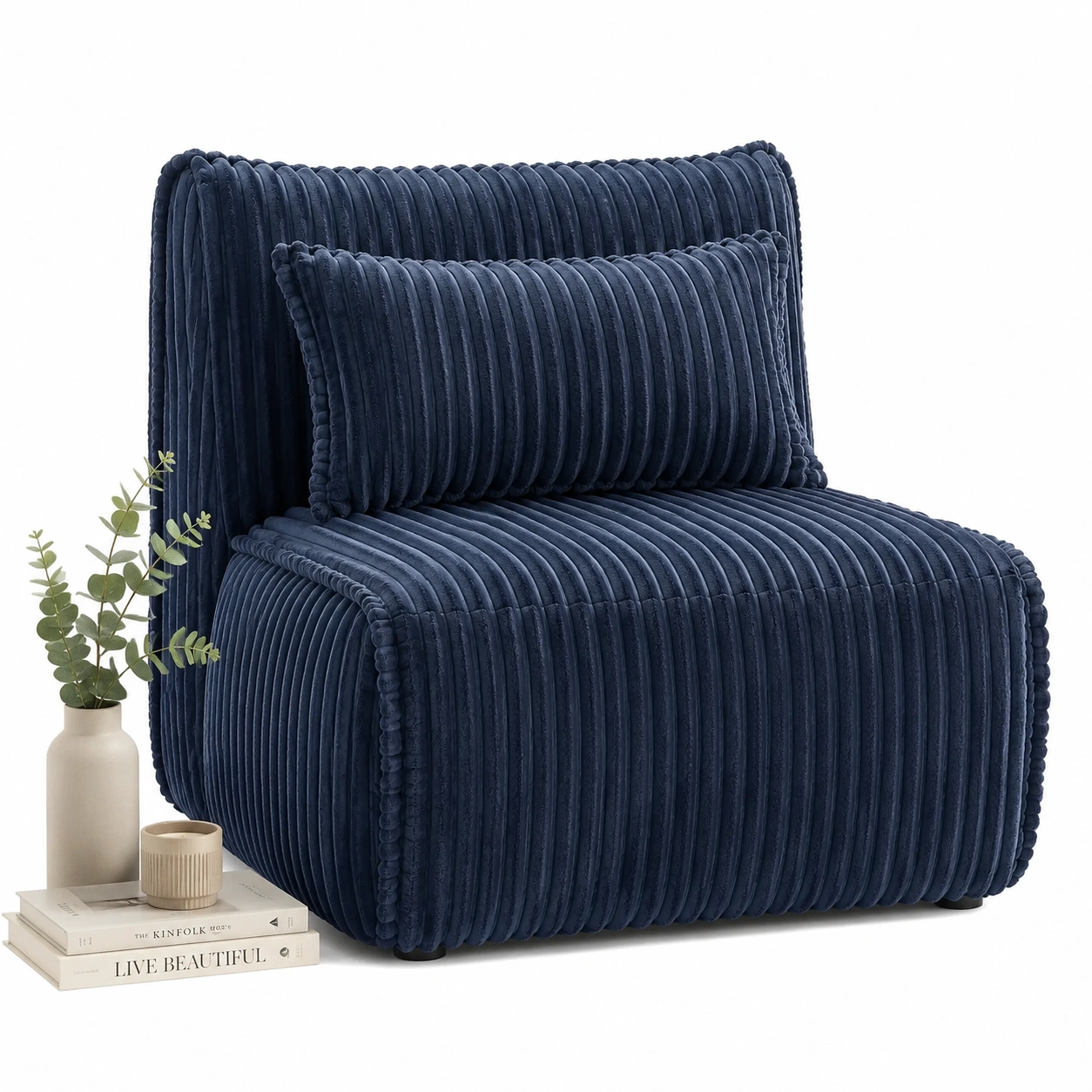 Sillon Modular Acanalado Azul Oscuro-zenithfurni