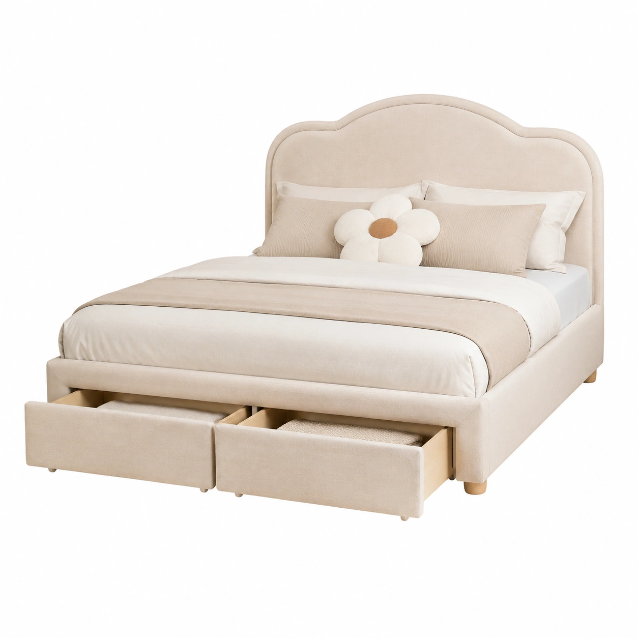 Cama tapizada con cajones inferiores-modveraliving