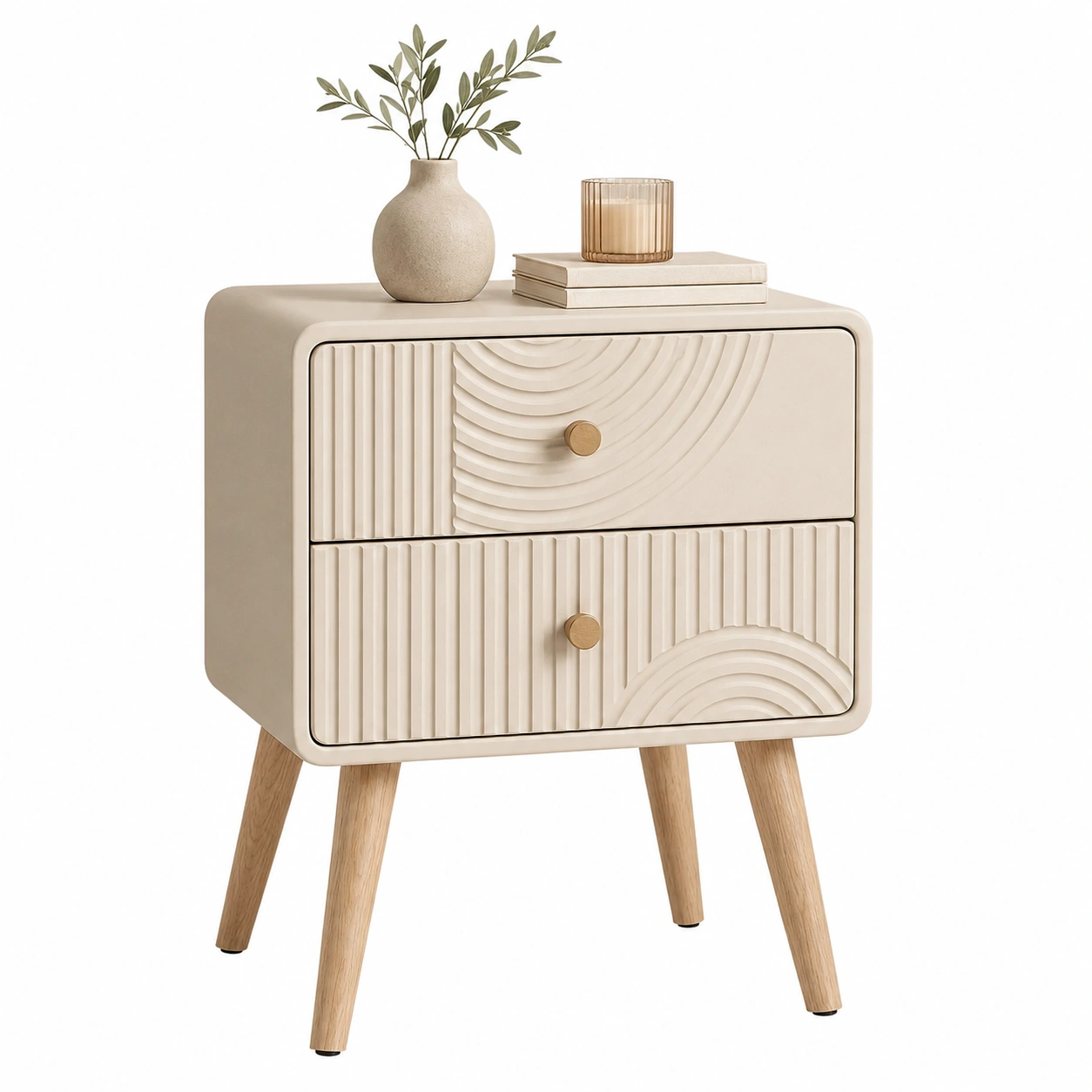 Mesita Auxiliar Geometrica Beige Nordica-modveraliving
