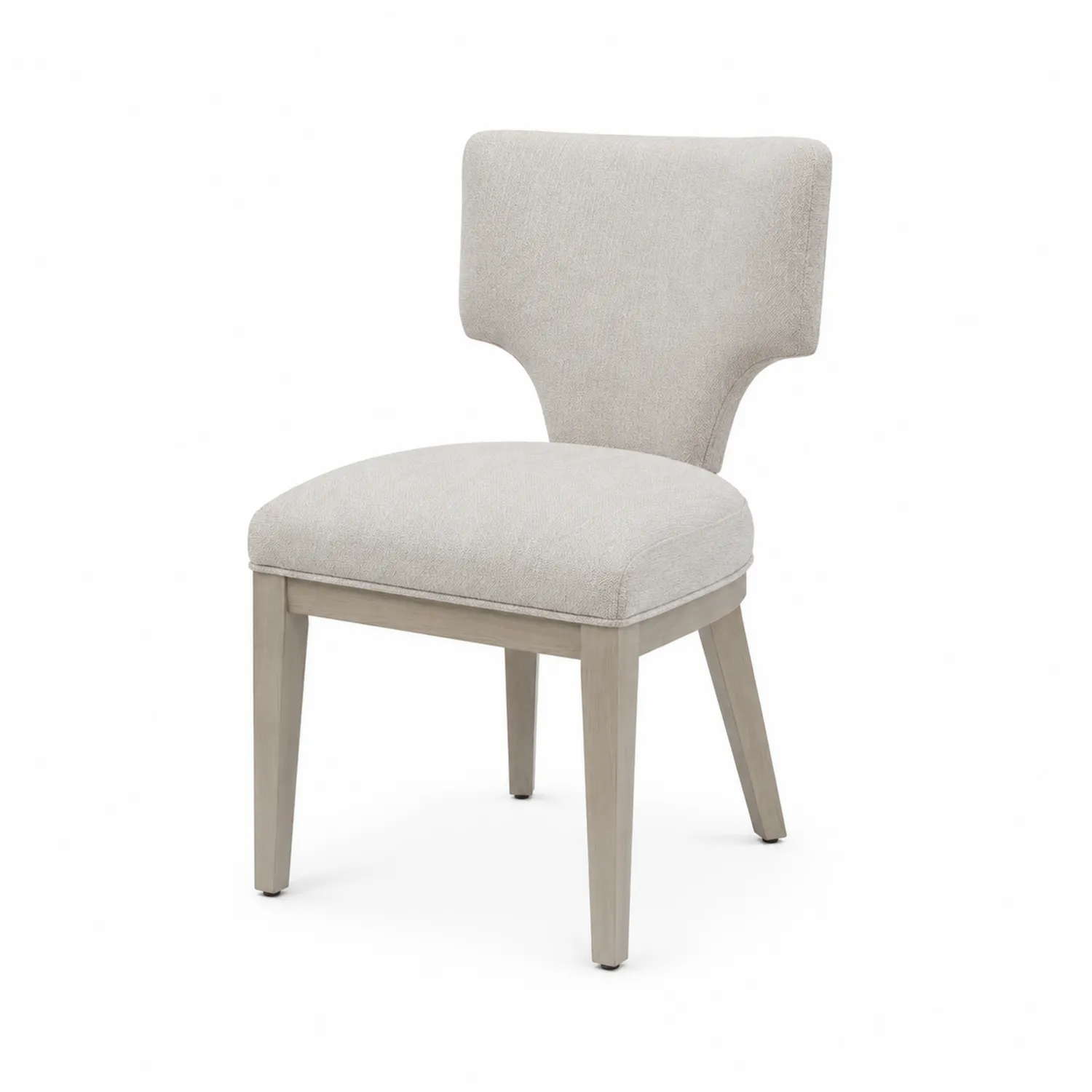 Silla de madera con tapizado de poliéster Beige