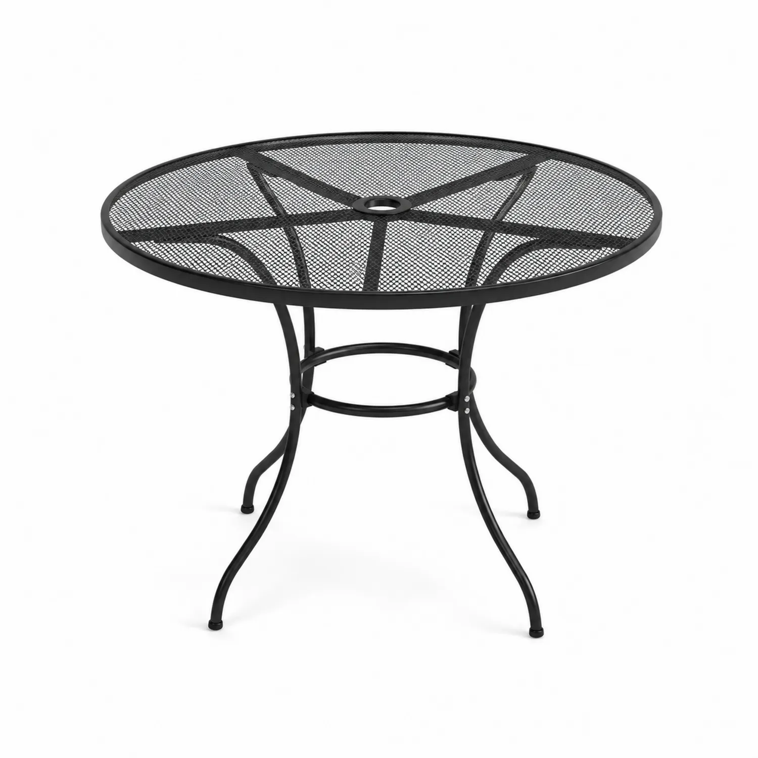 Mesa Redonda de Metal Negro para Exterior 106 cm