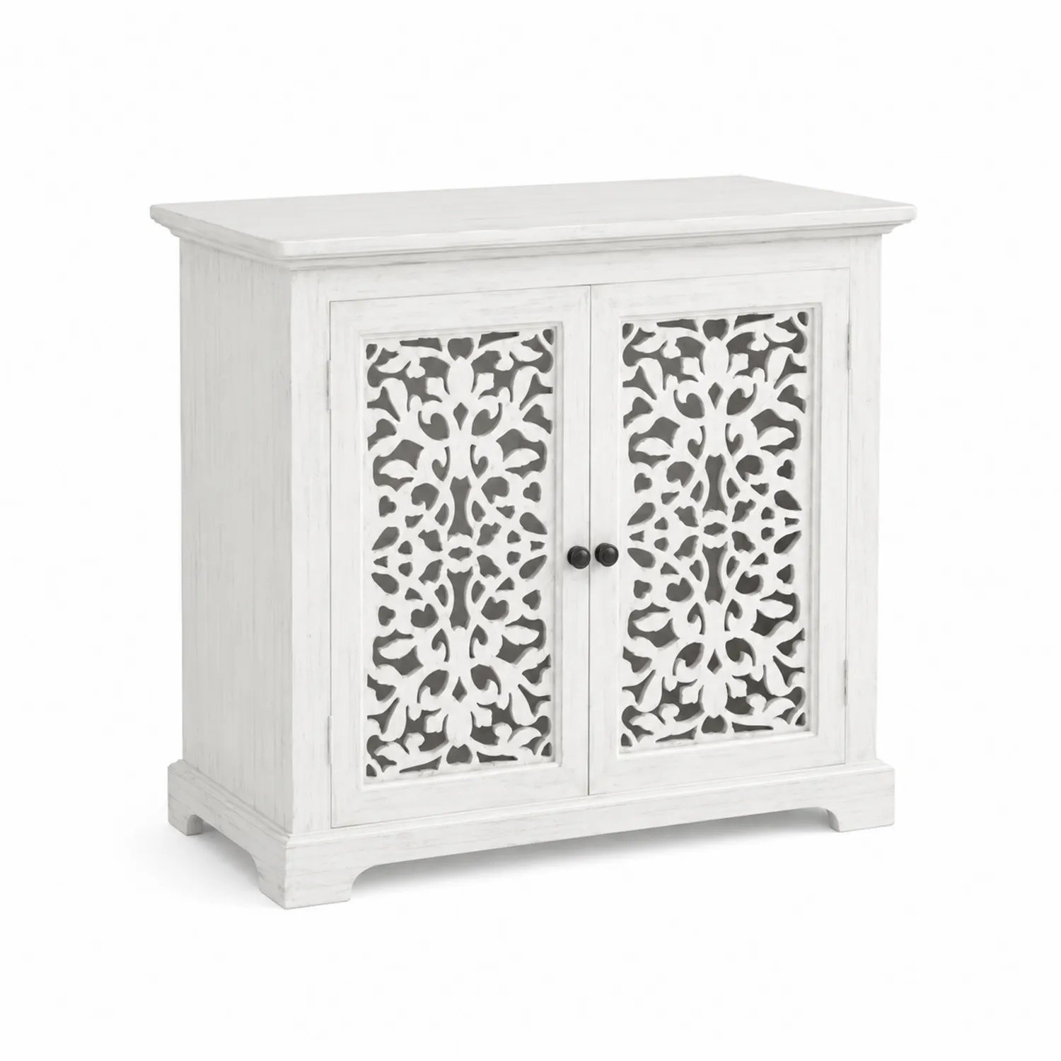 Aparador de Madera de Abeto Blanco 80x35x75 cm