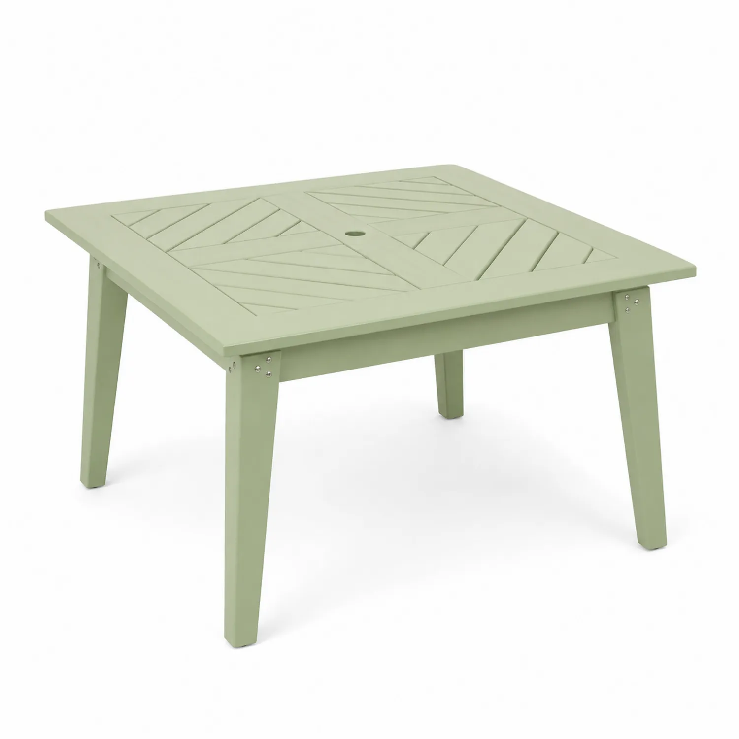 Mesa cuadrada de metal verde para exterior 90x90x75 cm