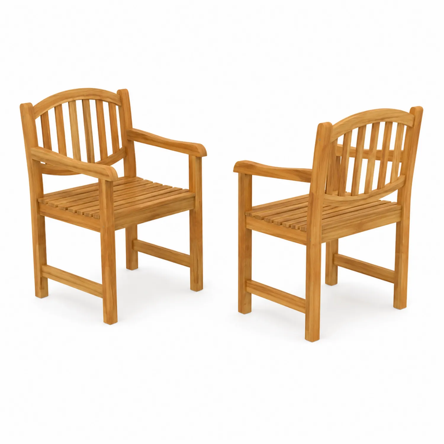 Conjunto de 2 sillas de madera de teca para exteriores