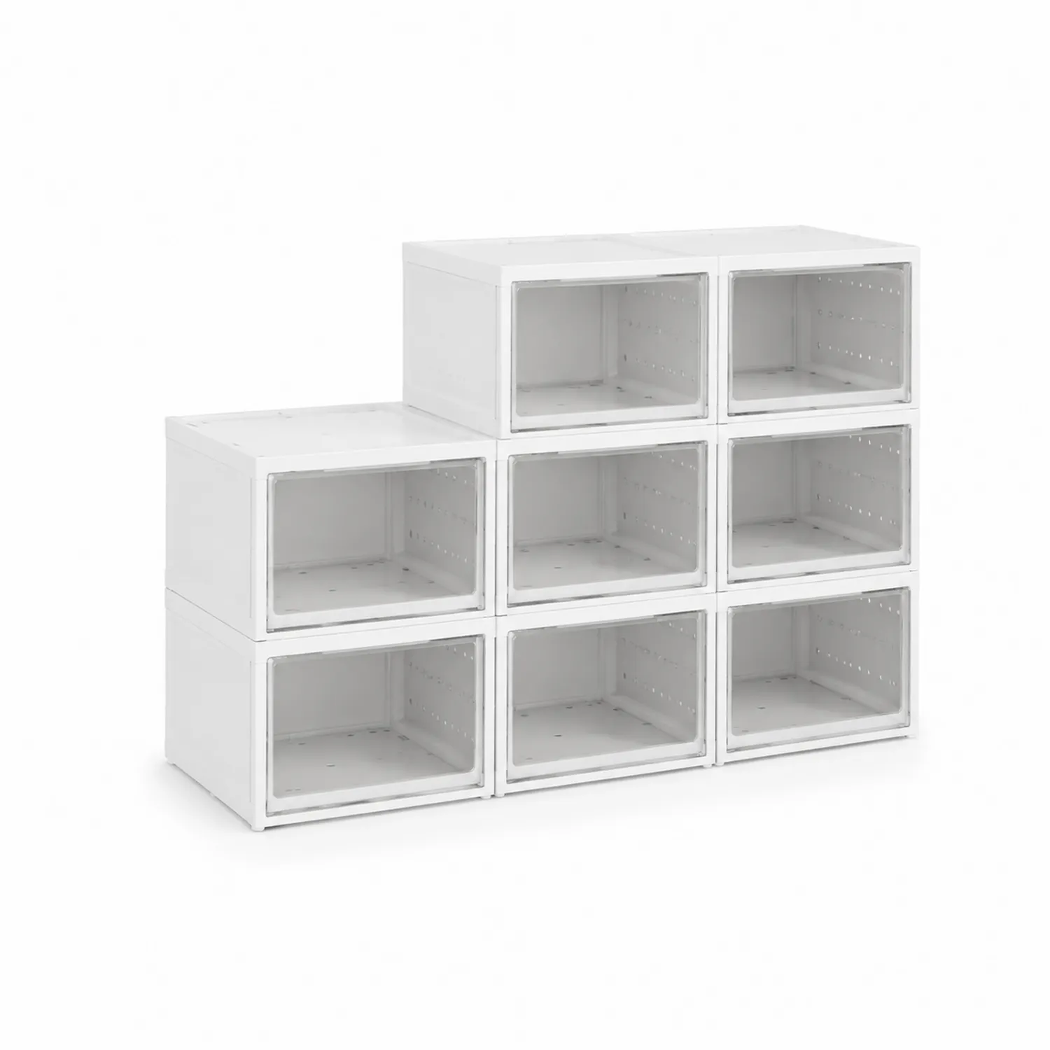 Estante Modular de Plástico con 8 Compartimentos Apilables