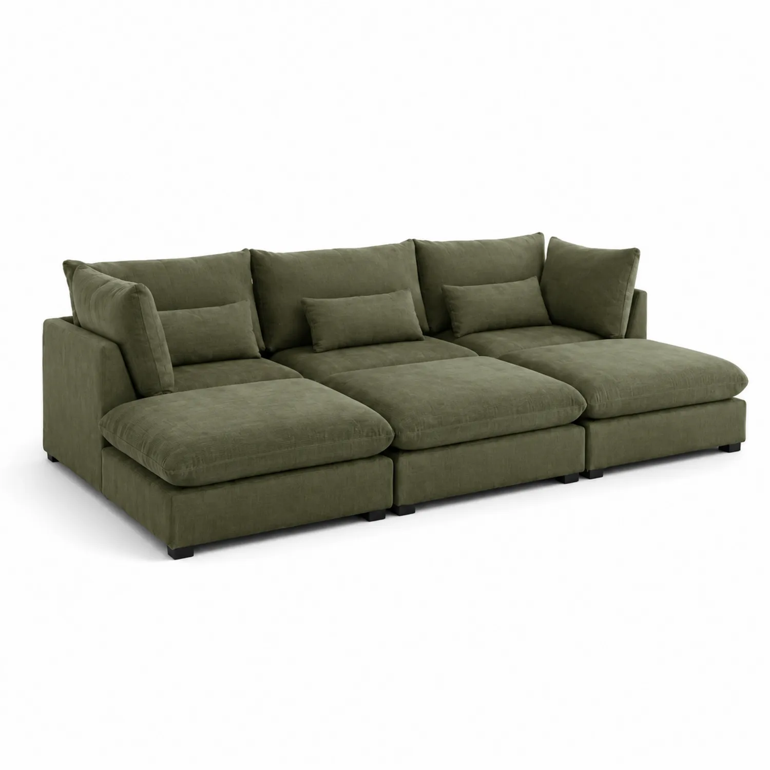 Sofá seccional modular de poliéster verde