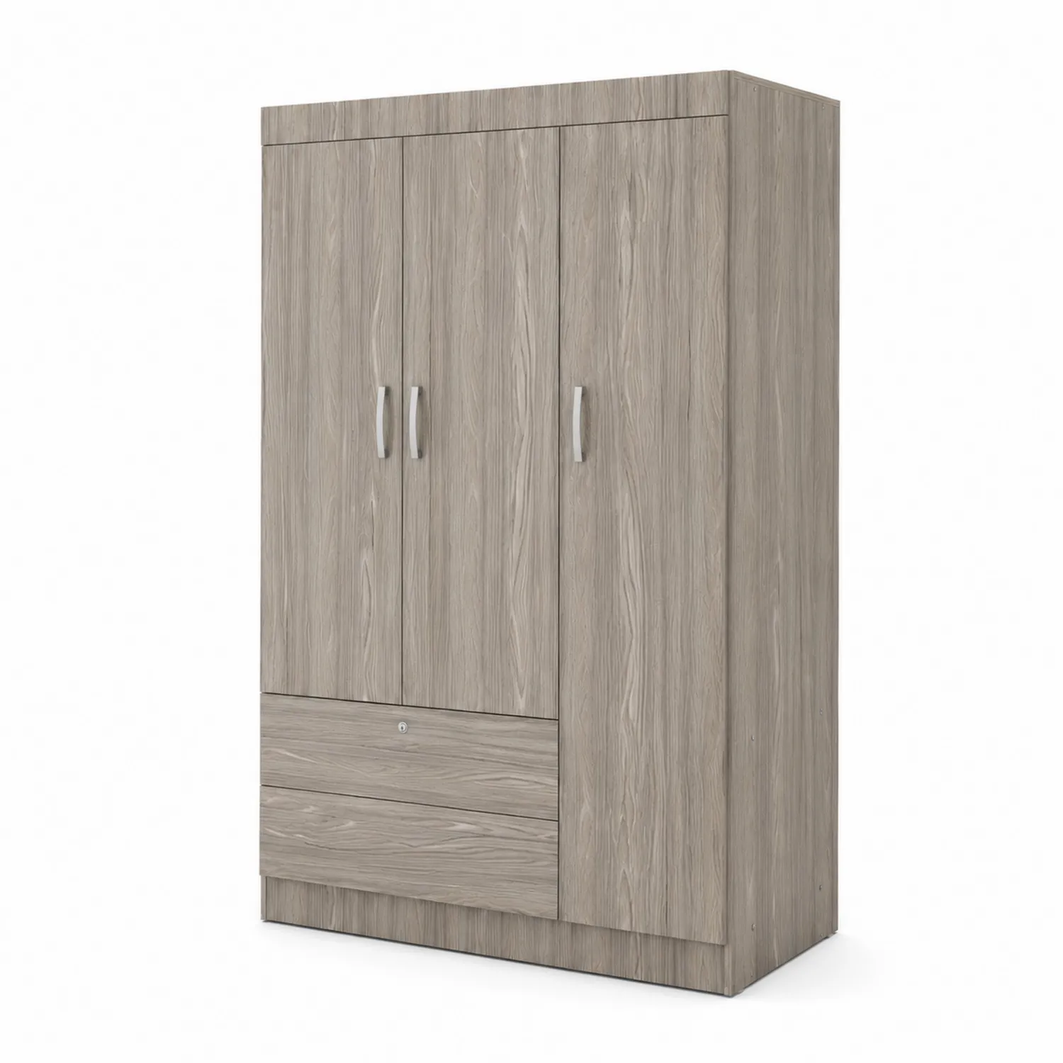 Armario de madera con 3 puertas y 2 cajones 180x120x50 cm