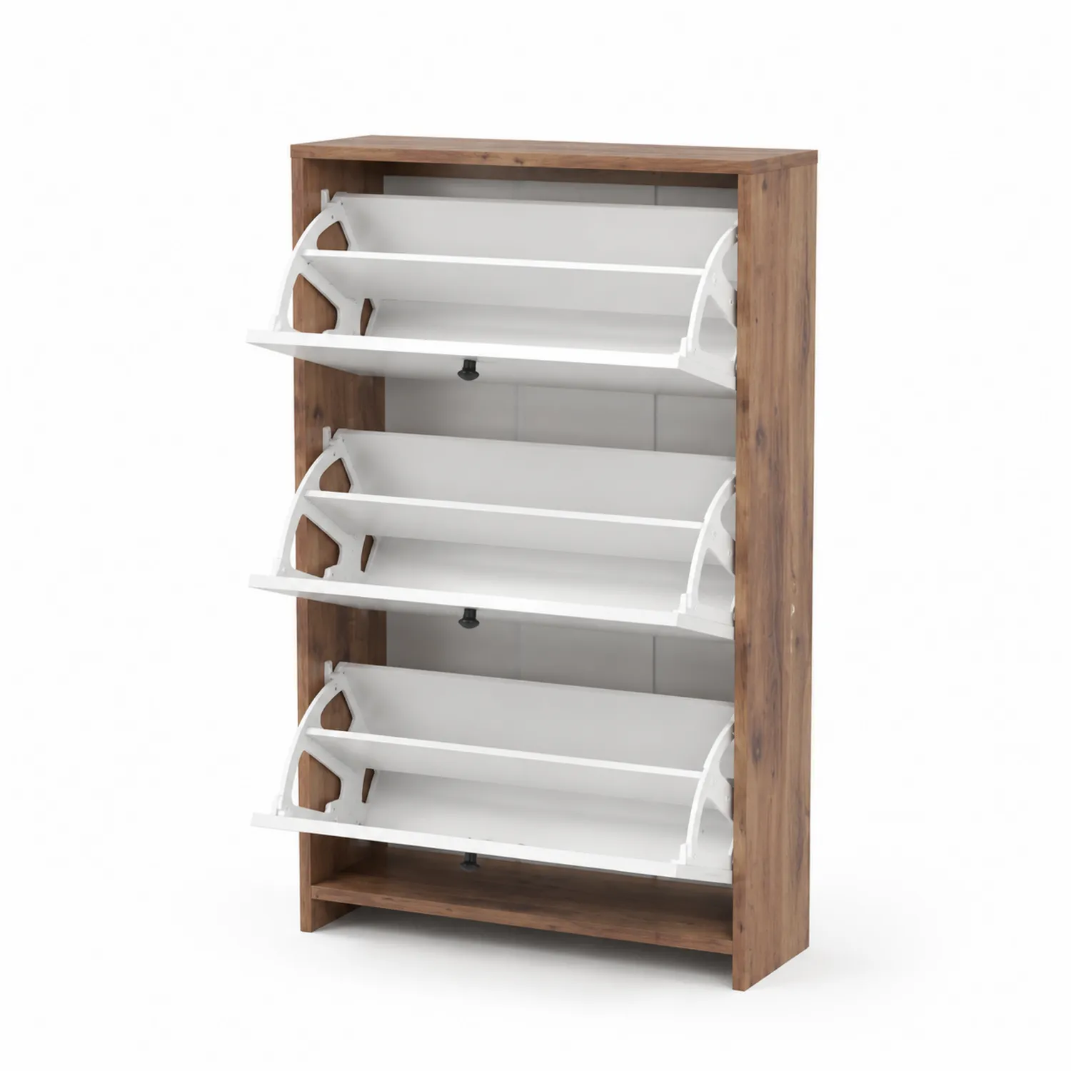 Zapatero de MDF y Madera de Acacia Marrón/Blanco