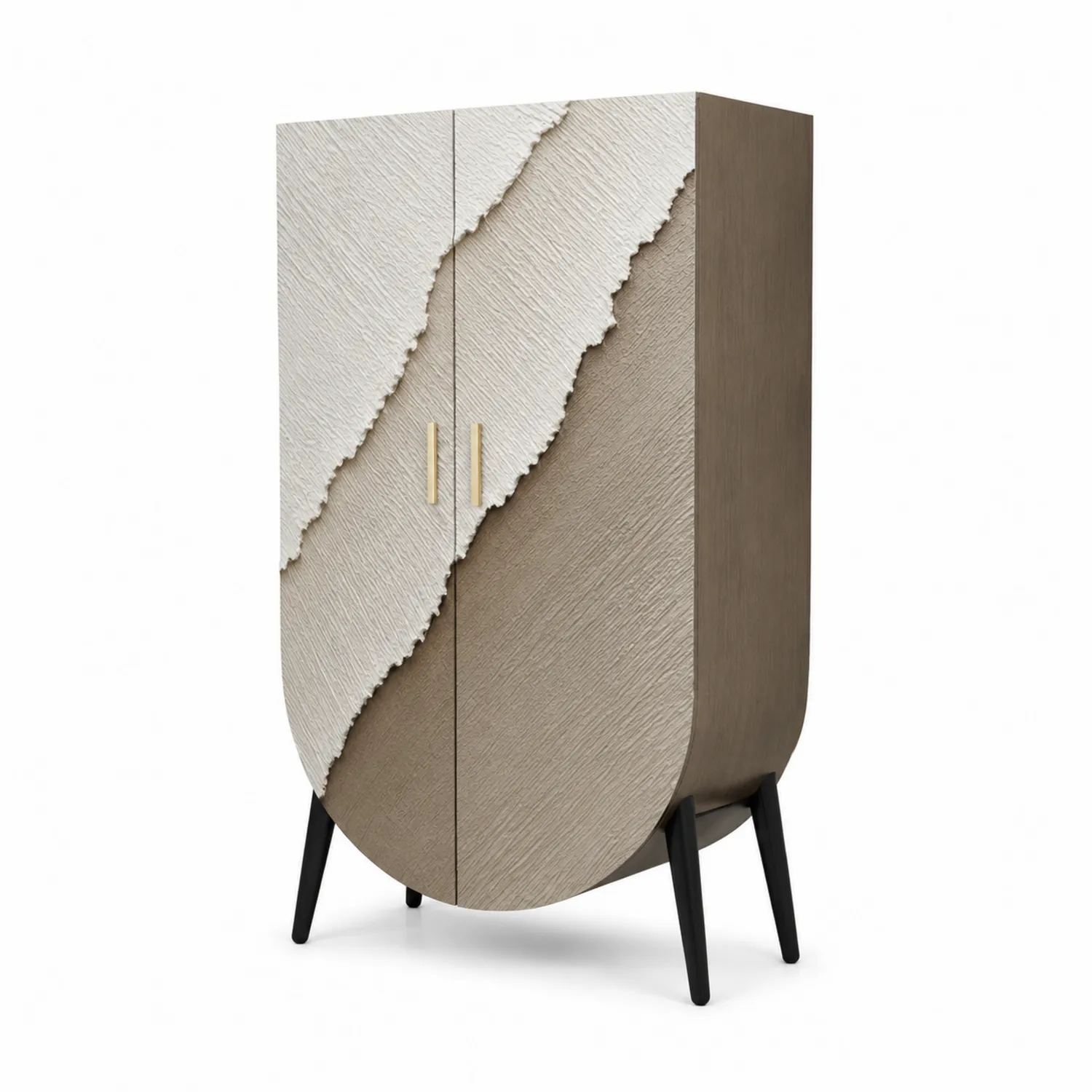 Armario de Madera con Puertas Decorativas y Patas Negras