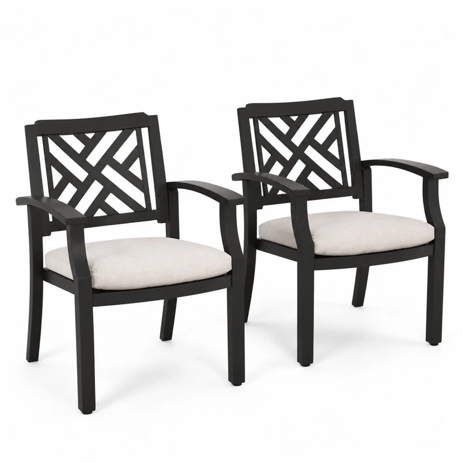 Set de 2 sillas de aluminio con cojines de poliéster