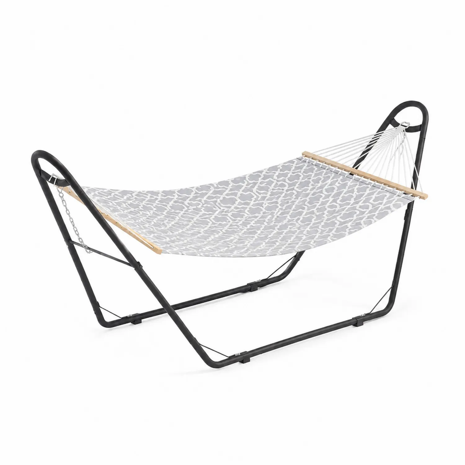 Hamaca de Exterior con Soporte de Acero y Tela de Algodón
