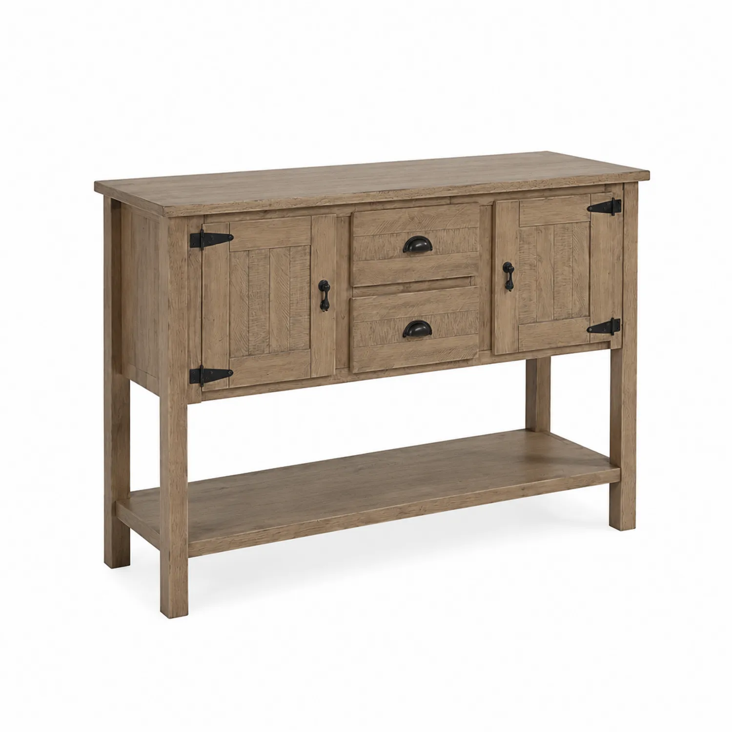 Aparador de Madera de Roble con Puertas y Cajones