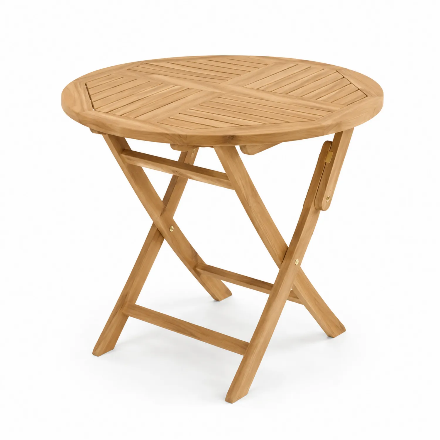 Mesa plegable redonda de madera de teca para exteriores 80 cm