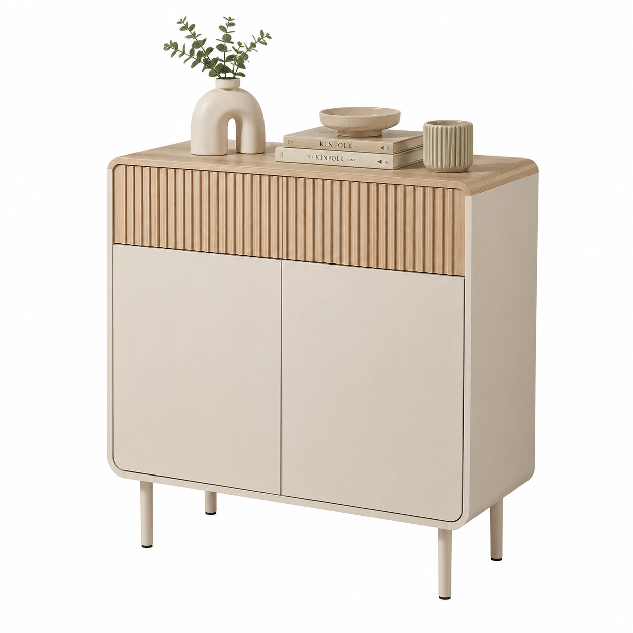 Aparador compacto moderno en color crema suave-nordivanahome