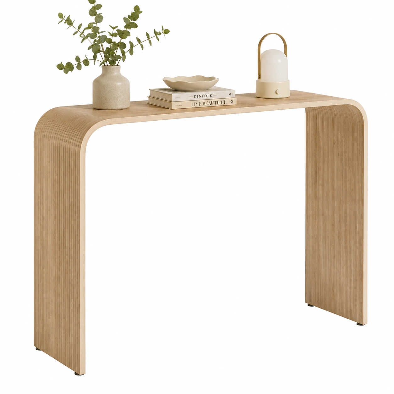 Mesa Consola Curva Nordica de Madera-nordivanahome