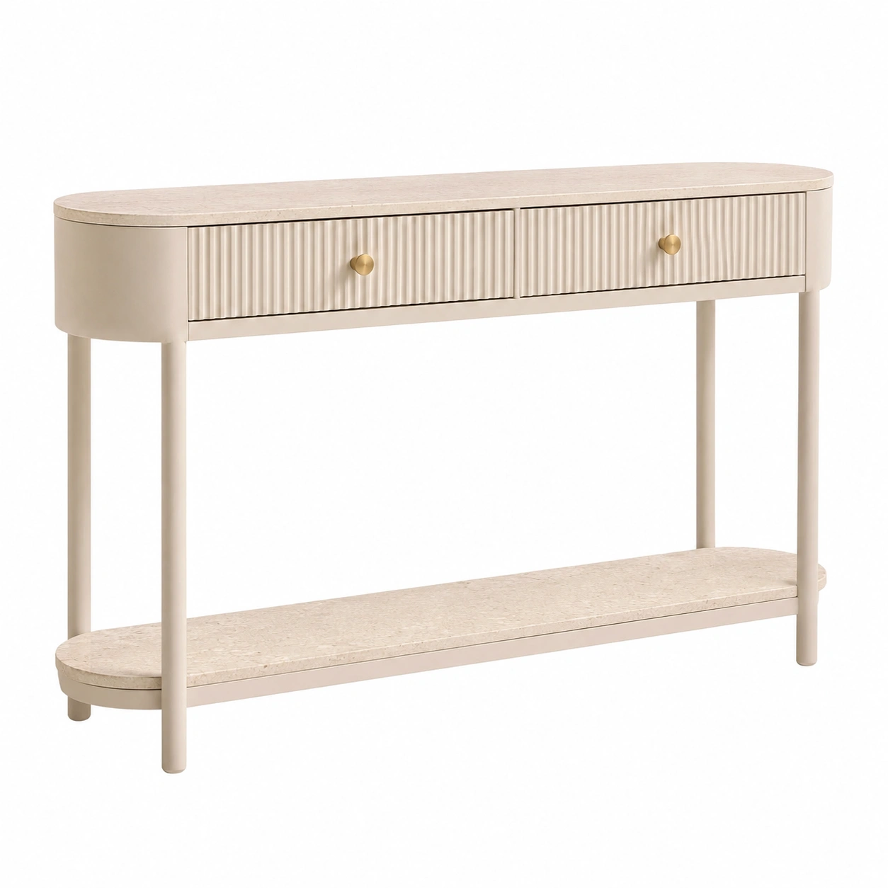 Consola beige de lineas suaves y elegantes-vivamobel