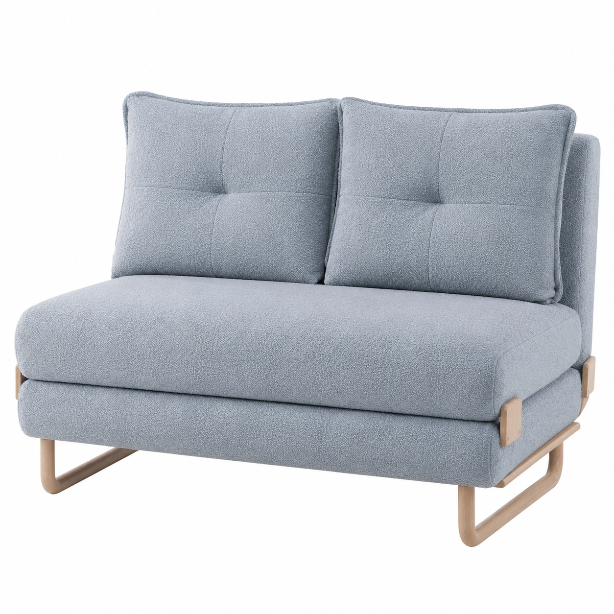 Sillon individual convertible azul grisaceo-vivamobel