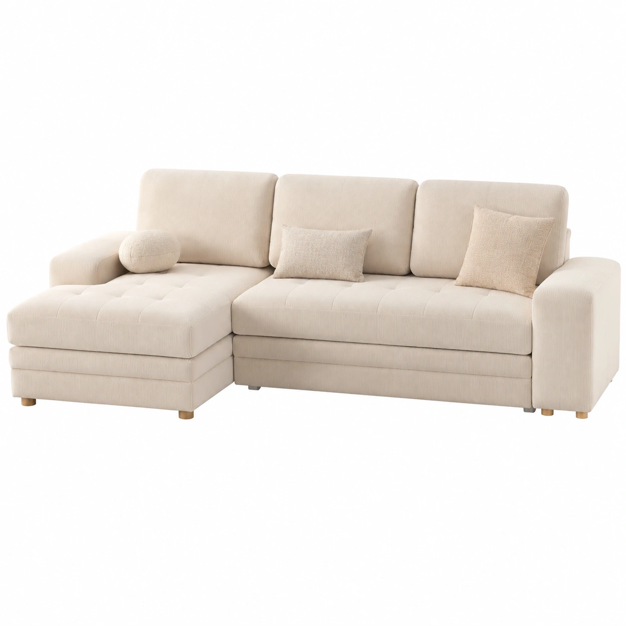 Sofa chaise longue crema para tardes infinitas de descanso-nordicaurahome