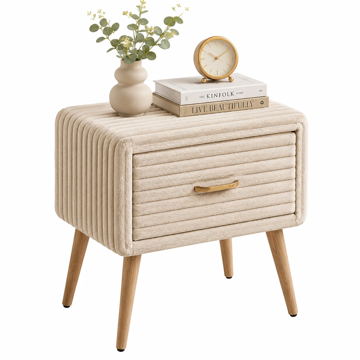 Mesita auxiliar minimalista beige arena-nordicaurahome