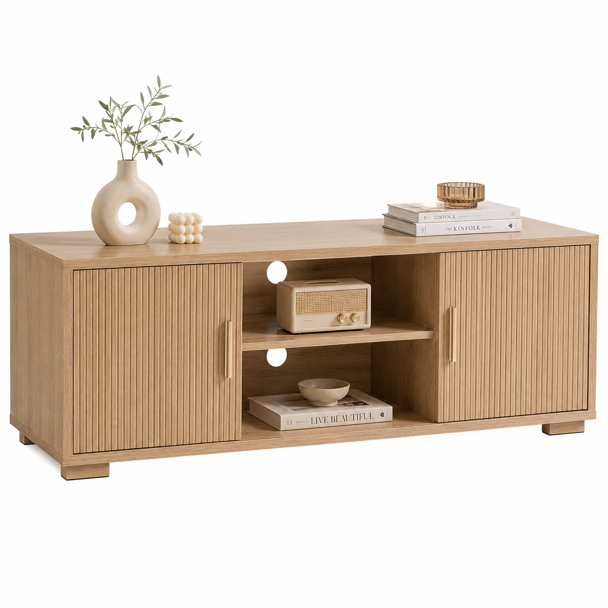 Mueble TV Rustico Moderno Roble Natural-orvessaliving