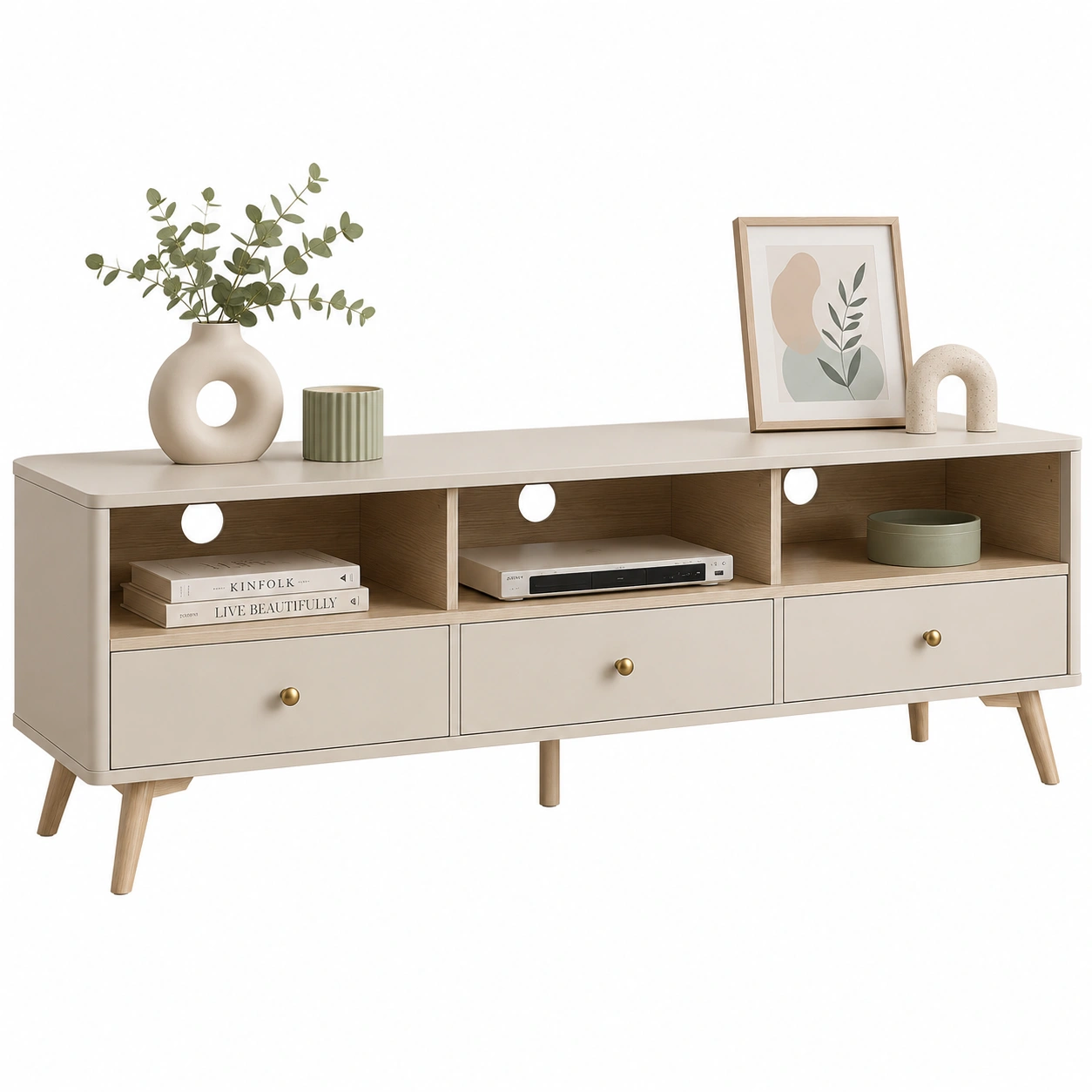 Mueble TV Retro Beige Marfil-orvessaliving