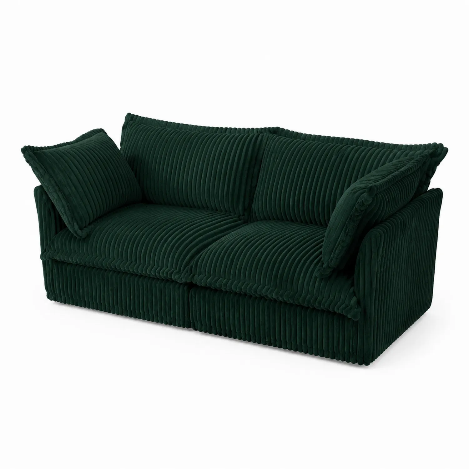 Zielona sofa dwumiejscowa z sztruksu