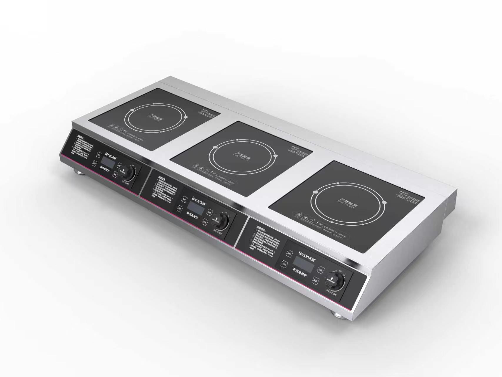 Three-burner tabletop induction cooker