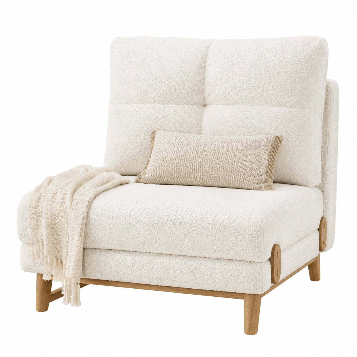 Sillon individual con manta y cojín-oakviro