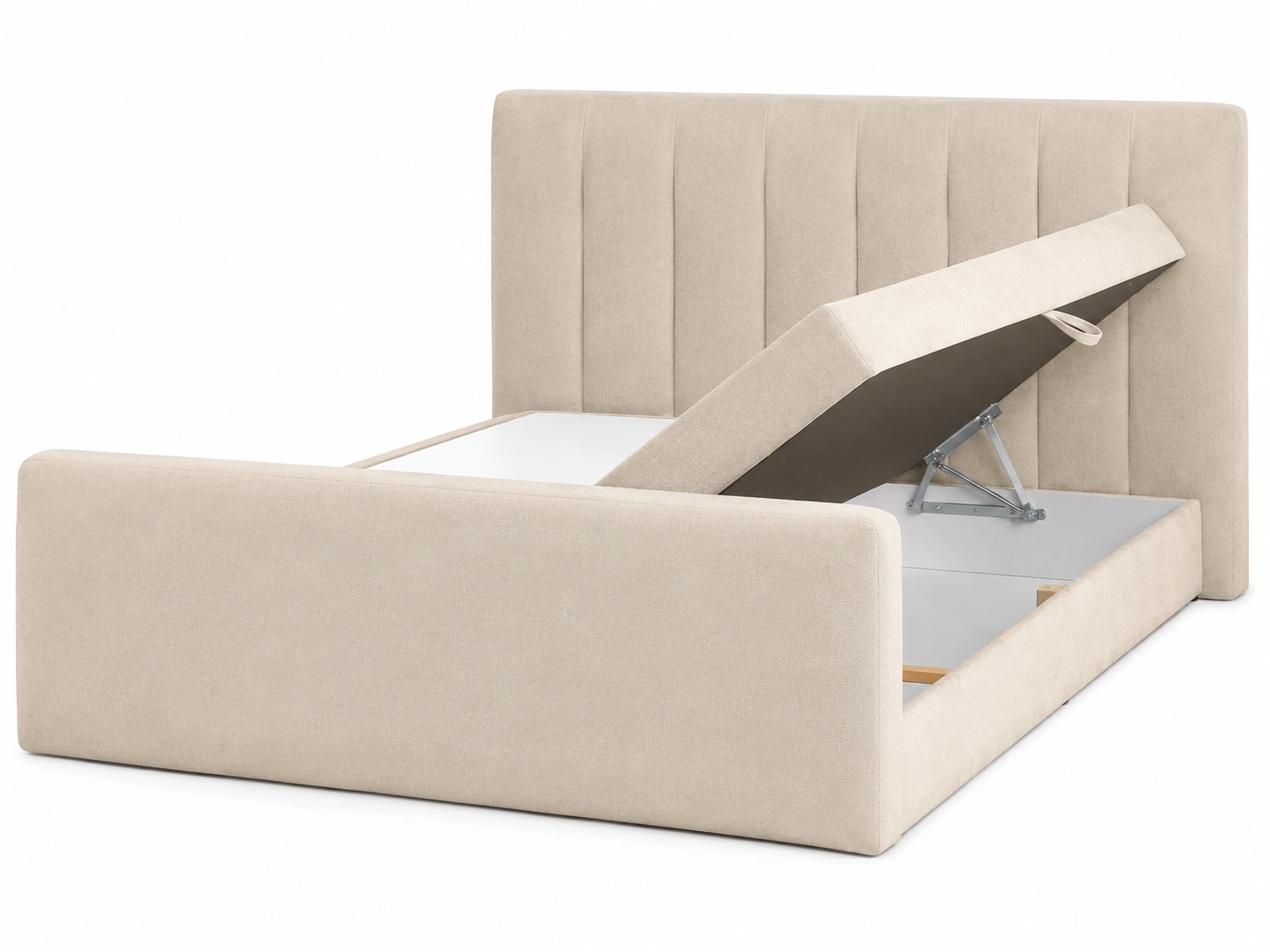 Cama tapizada arena de estilo moderno y sereno-velmorliving