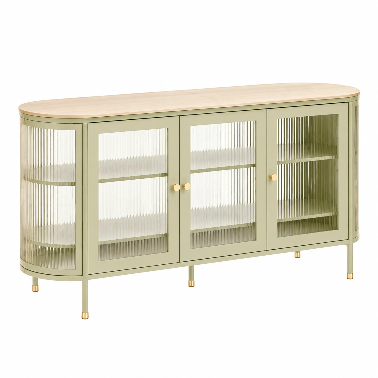 Vitrina verde salvia con cristal texturizado y encanto moderno-velmorliving