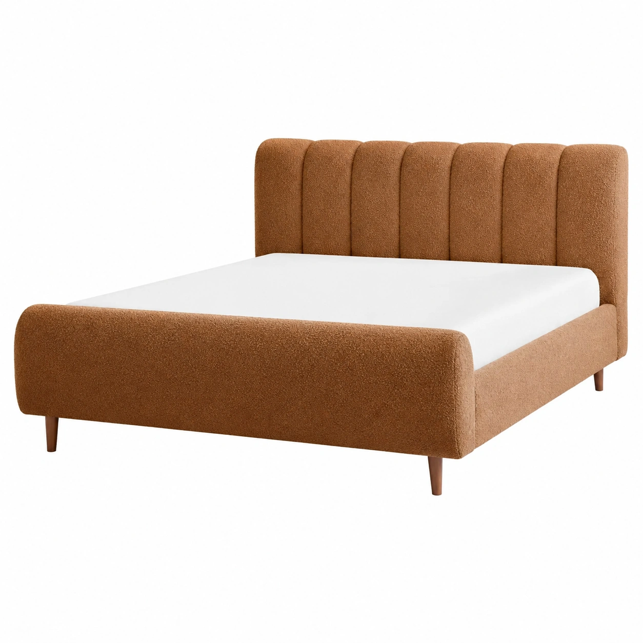 Cama Boucle Camel con Diseno Vertical Elegante-velmorliving