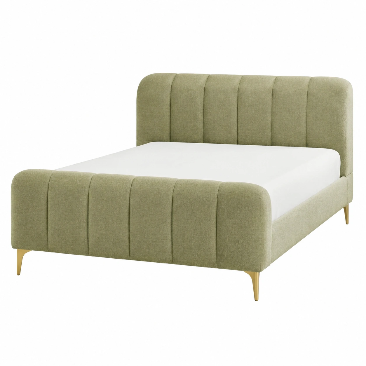 Cama Verde Pistacho con Detalles Verticales Modernos-velmorliving