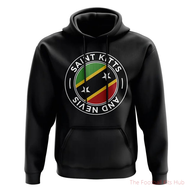 Vibrant Saint Kitts Black Hoodie Sports Garment-Unisoccer Shop