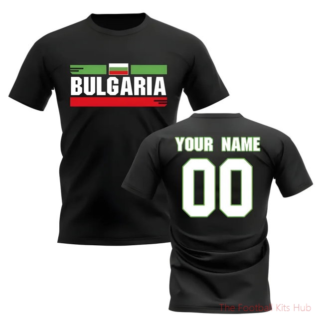 Premier Personalised Bulgaria Black T-Shirt Sports Garment-Unisoccer Shop