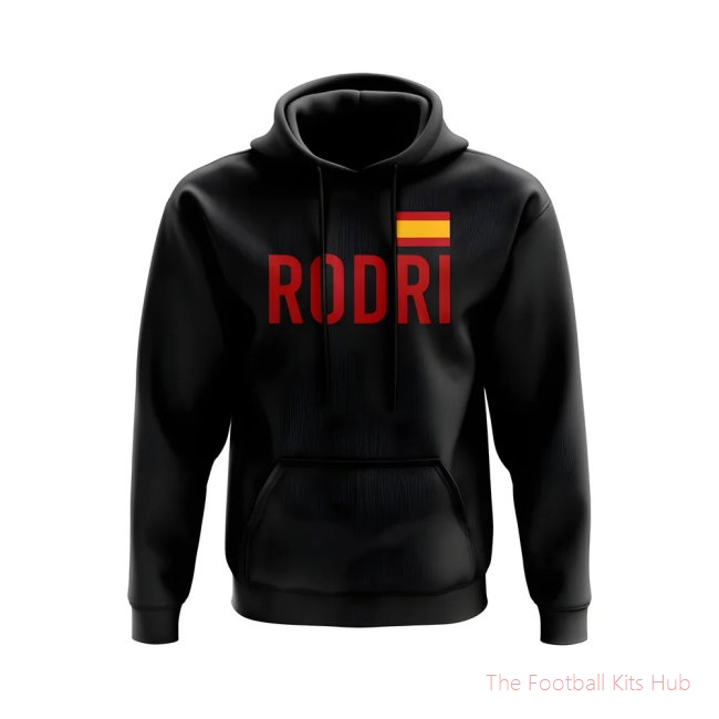 Premier Rodri Spain Black Hoodie Sports Collection-Unisoccer Shop