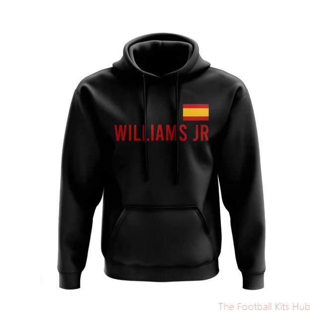 Vibrant Nico Williams Black Hoodie Sports Selection-Unisoccer Shop