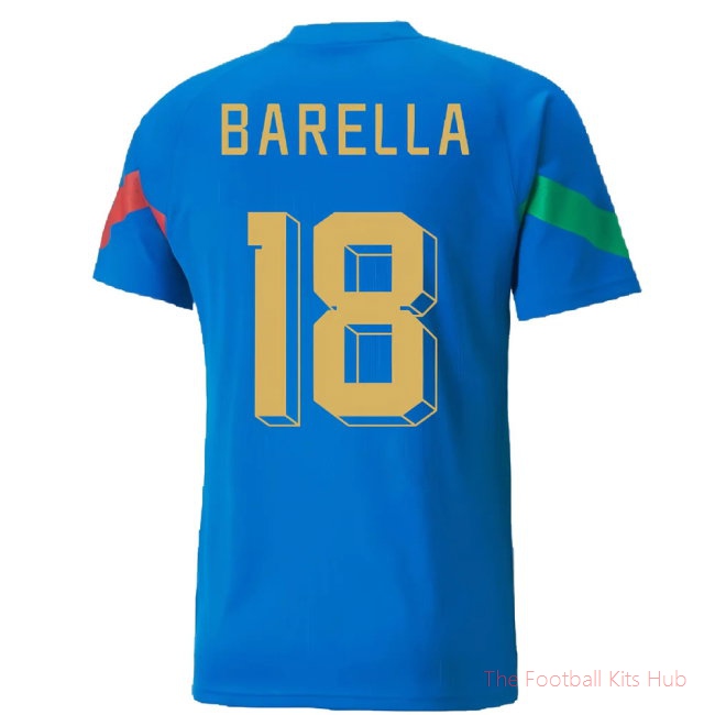 Dynamic Italy Player Barella 18 Shirt 2022/23 Sports Edition-Unisoccer Shop