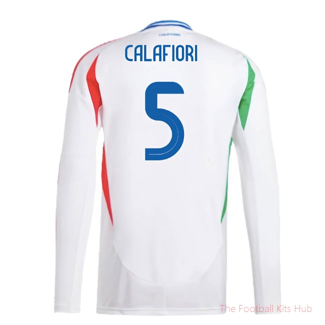 Dynamic Italy Long Calafiori 5 Long Sleeve Away Shirt 2024/25 Edition-Unisoccer Shop
