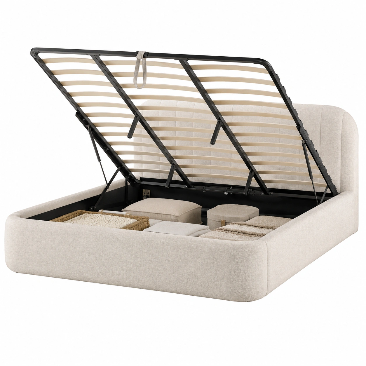 Cama boucle con almacenamiento interior
