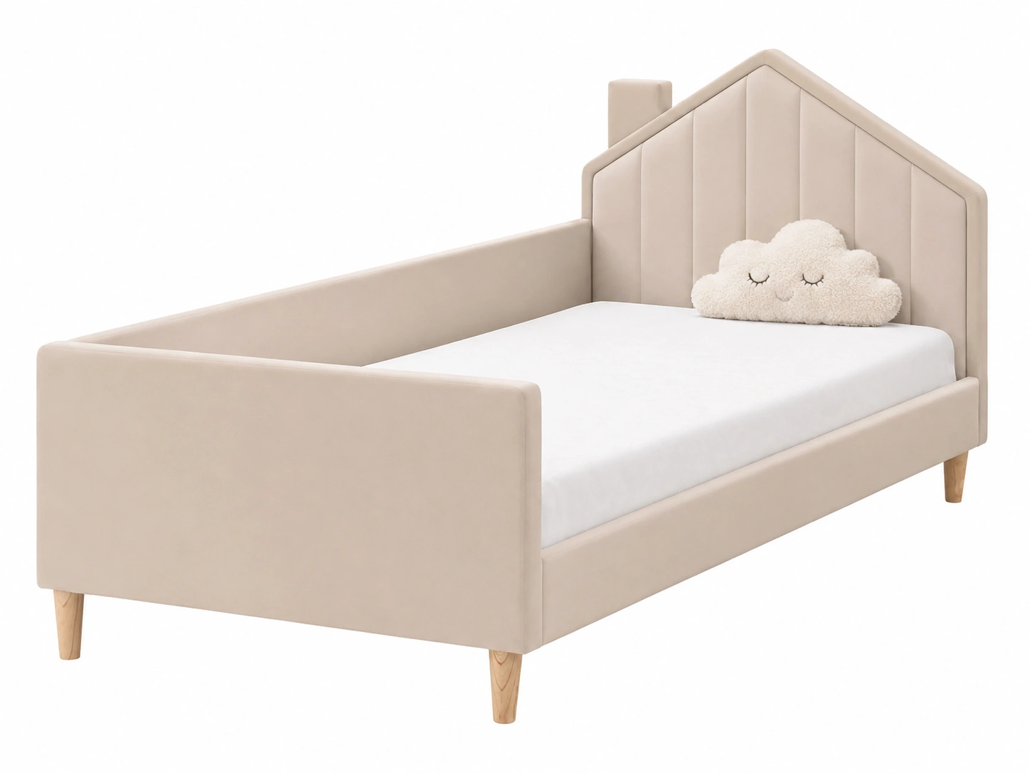 Cama Infantil con Respaldo en Forma de Casa