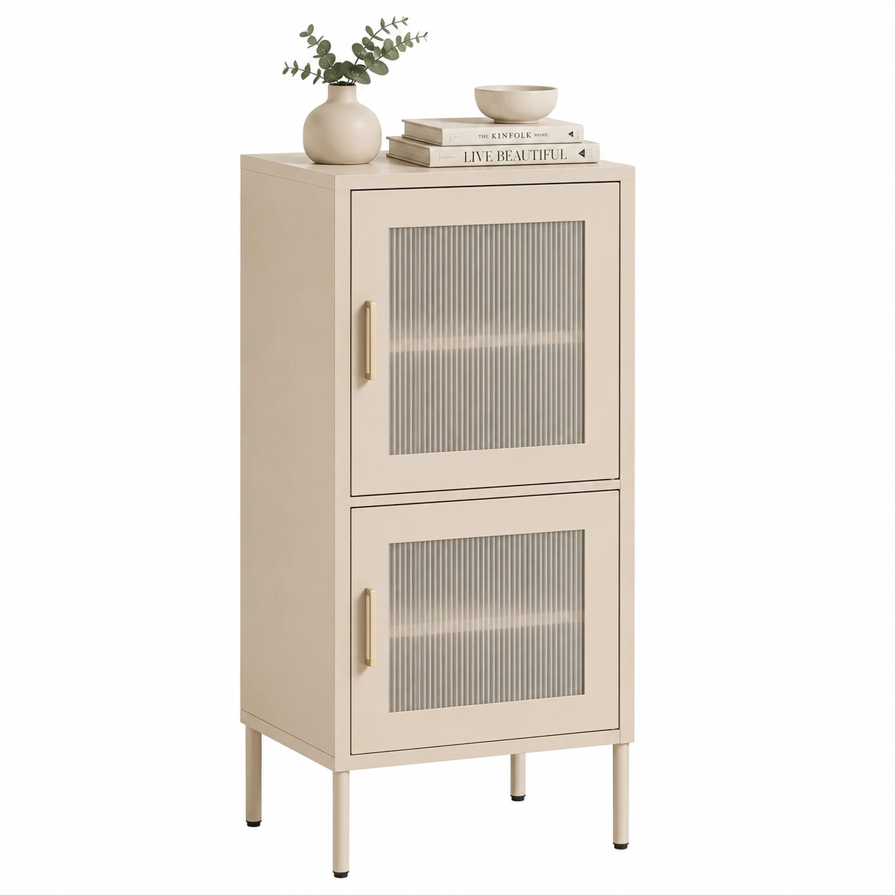 Cabinet Alto Minimalista con Puertas Acanaladas