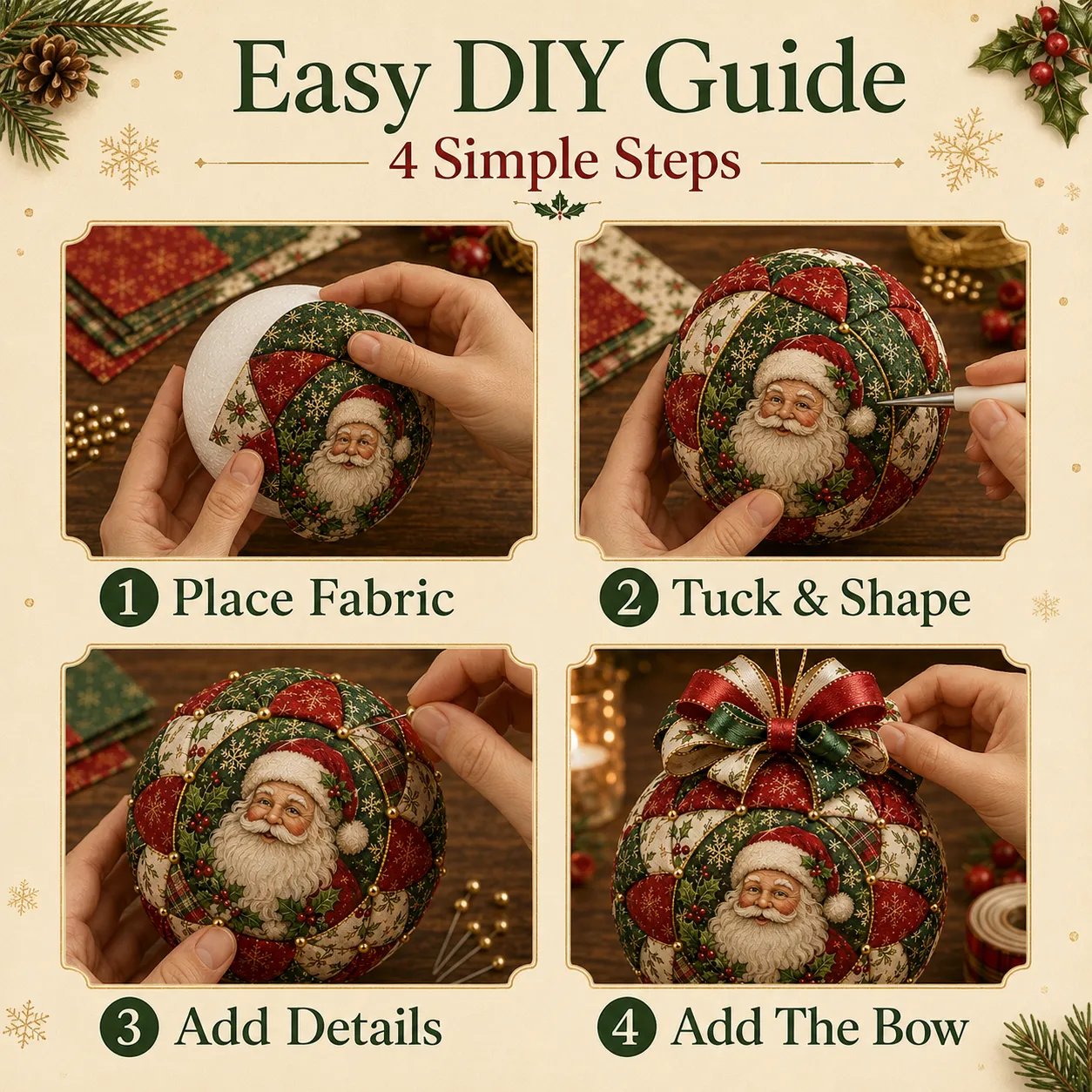 🔥LAST DAY 50% OFF - 🎄Christmas Classics Patchwork Ornament DIY Kit
