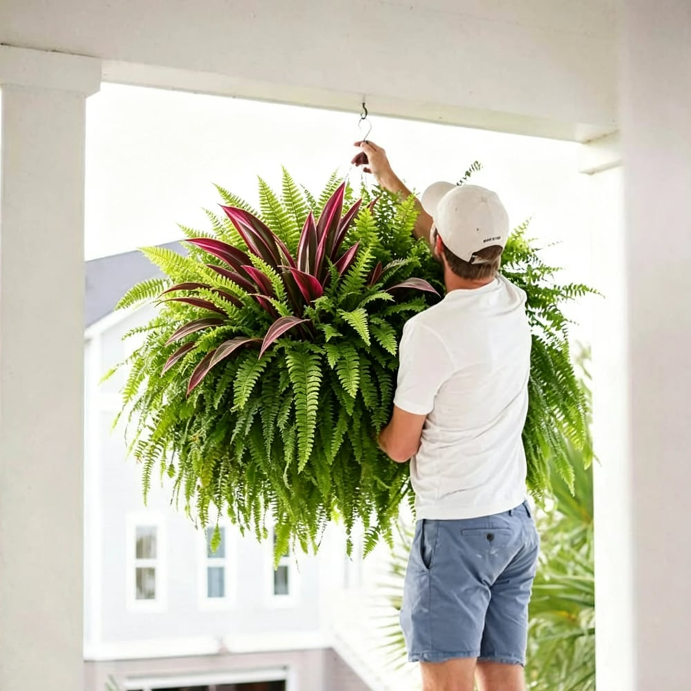 💥 BUY 1 GET 1 FREE (2 PCS) 🔥 UV-Resistant Artificial Fern & Red Dracaena Decorative Plants – Full, Lush & Fade-Resistant!